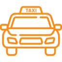 Taxi car icon representing taxi and car rental service in Uttarakhand